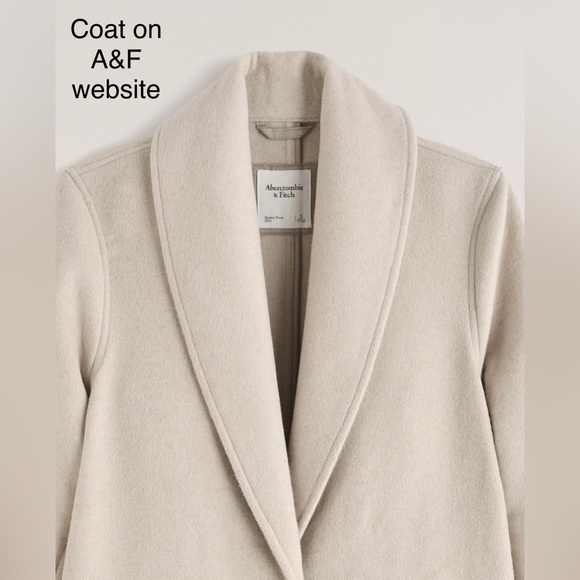 Abercrombie & Fitch Cream Wool-Blend Double Cloth Blanket Coat, Petite XL, NWT - Picture 7 of 9